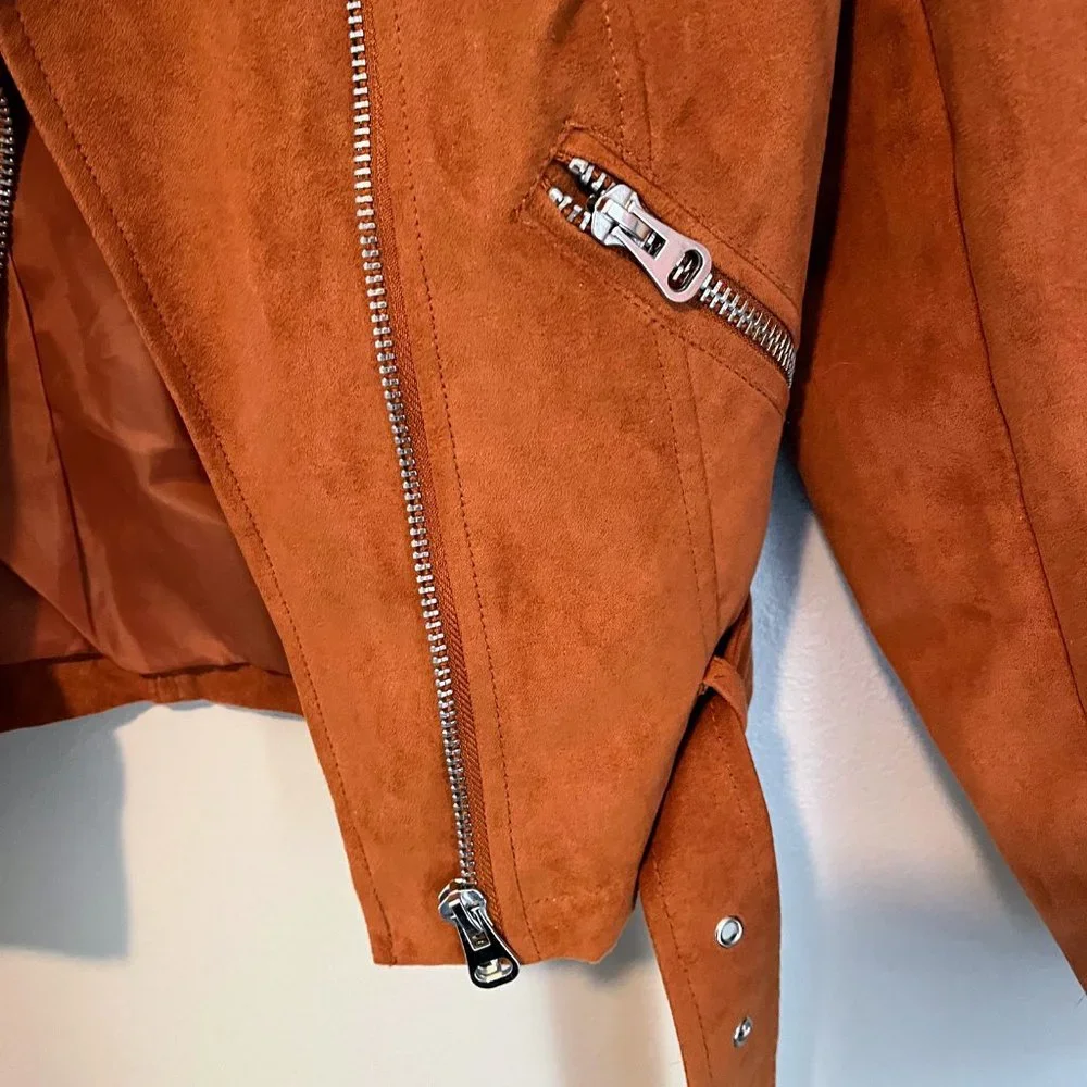 Like New Sebby Collection Suede Moto Jacket - Rust - Picture 4 of 6
